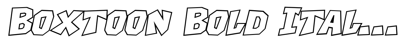 Boxtoon Bold Italic Outline